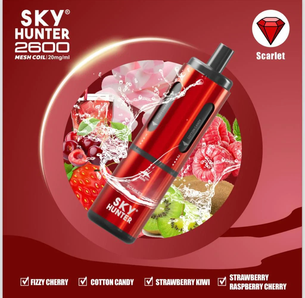 Sky Hunter 2600 Puffs Disposable Vape Pod Scarlet