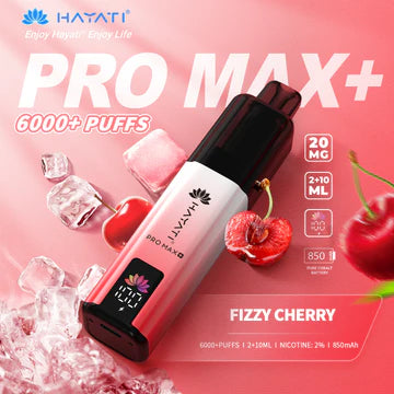 Hayati Pro Max+ 6000 Puffs Vape Kit UK, with White and Red colour and having FizzyCherry_Flavour