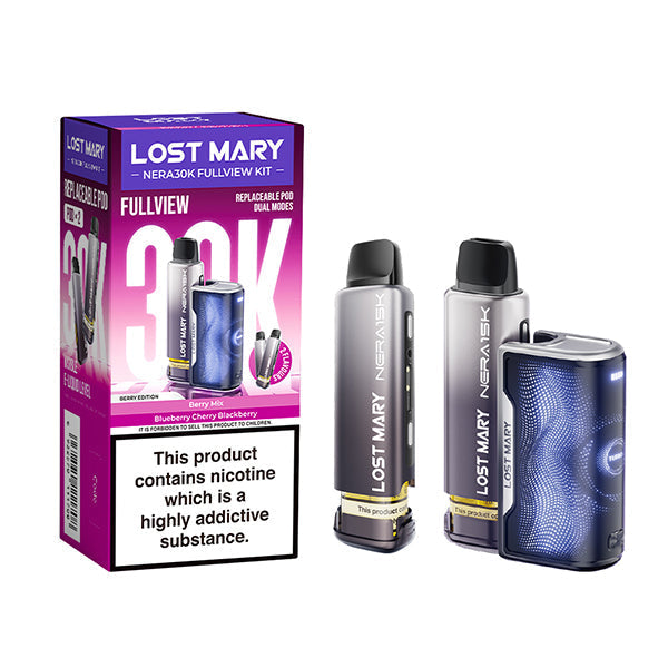 Hayati Pro Max+ 6000 Puffs Vape Kit UK, with Silver, blue, black and having Nera30k_Berry-Edition_ Flavour