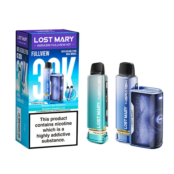 Hayati Pro Max+ 6000 Puffs Vape Kit UK, with Blue, light blue, teal and having Nera30k_Blueberry-Edition_ Flavour