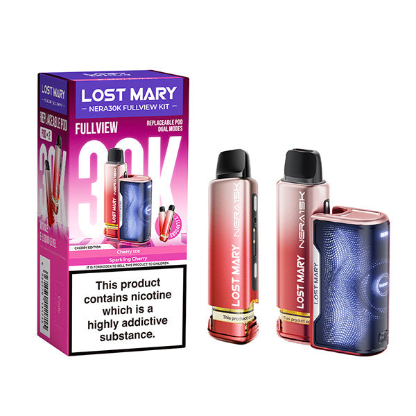 Hayati Pro Max+ 6000 Puffs Vape Kit UK, withPink, red, gray, blue and having Nera30k_Cherry-Edition_ Flavour