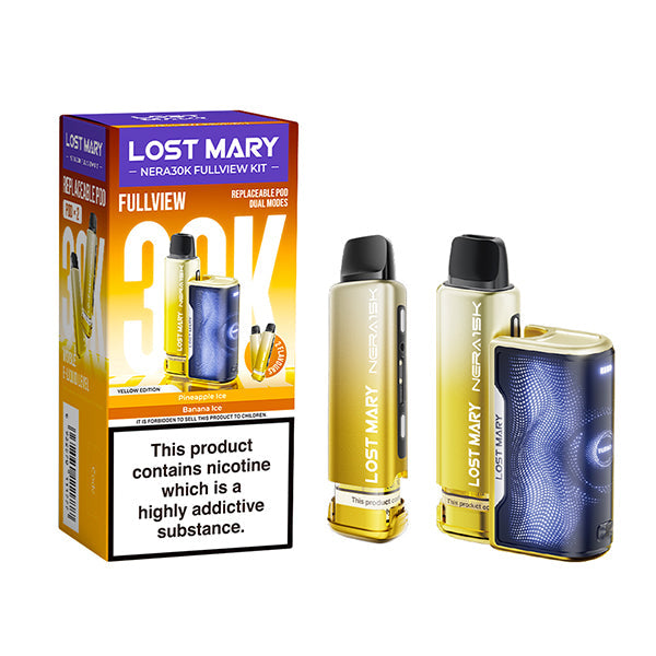 Hayati Pro Max+ 6000 Puffs Vape Kit UK, with Yellow, gold, blue and having Nera30k_Yellow-Edition_ Flavour