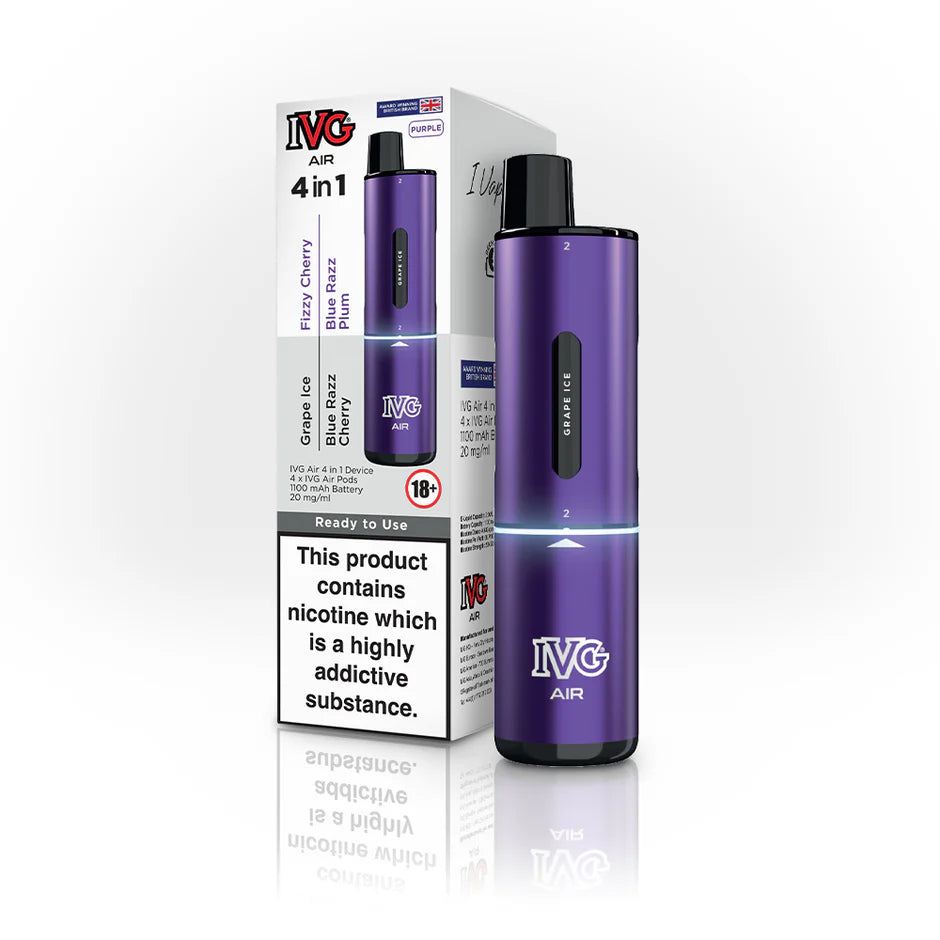 IVG Air 4-in-1 Purple Edition disposable vape in Purple colour with four flavours