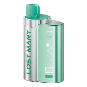 Lost Mary 4-in-1 Prefilled Kit with Light Green colour and having Blue Razz Cherry flavours.