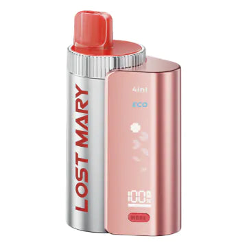 Lost Mary 4-in-1 Prefilled Kit with Red colour and having Fruit edition with Cherry Ice/Pineapple Ice/Strawberry Ice and Watermelon Ice flavours.