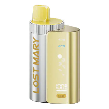 Lost Mary 4-in-1 Prefilled Kit with Yellow colour and having Lemon edition with Lemon Lime/Pink Lemonade/Lemon Ice and Pineapple Lemon flavours.