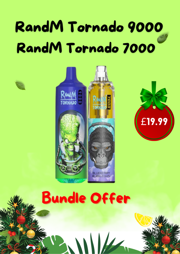 R&M Tornado 9000 + R&M Tornado 7000 Pufffs Vape (Any 2 random devices)