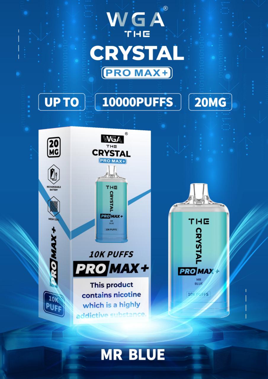 Crystal Pro Max + 10000 Puff Disposable Vape UK, having MR Blue Flavour.