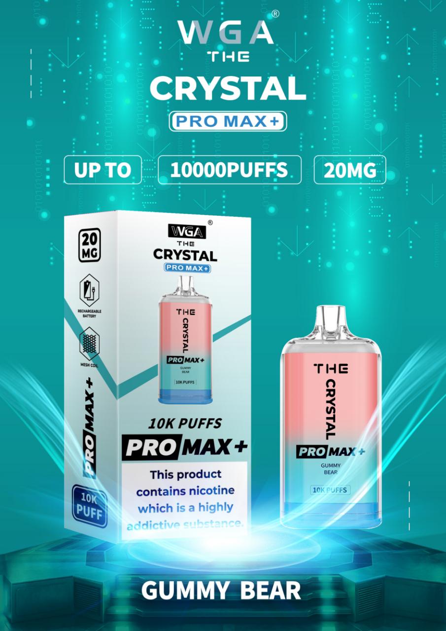 Crystal Pro Max + 10000 Puff Disposable Vape UK, having Gummy Bear Flavour.