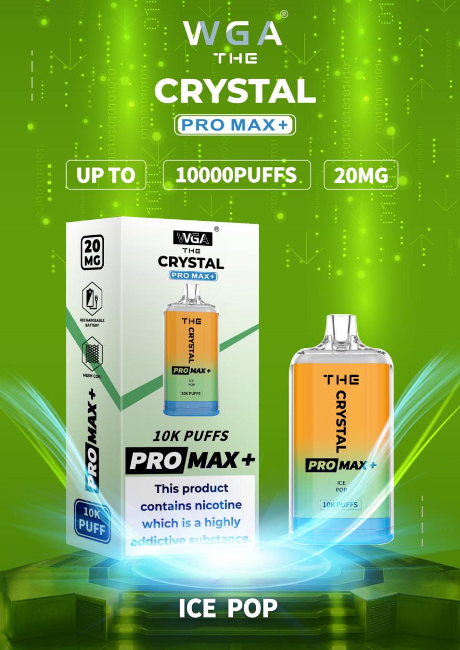 Crystal Pro Max + 10000 Puff Disposable Vape UK, having Ice Pop Flavour.