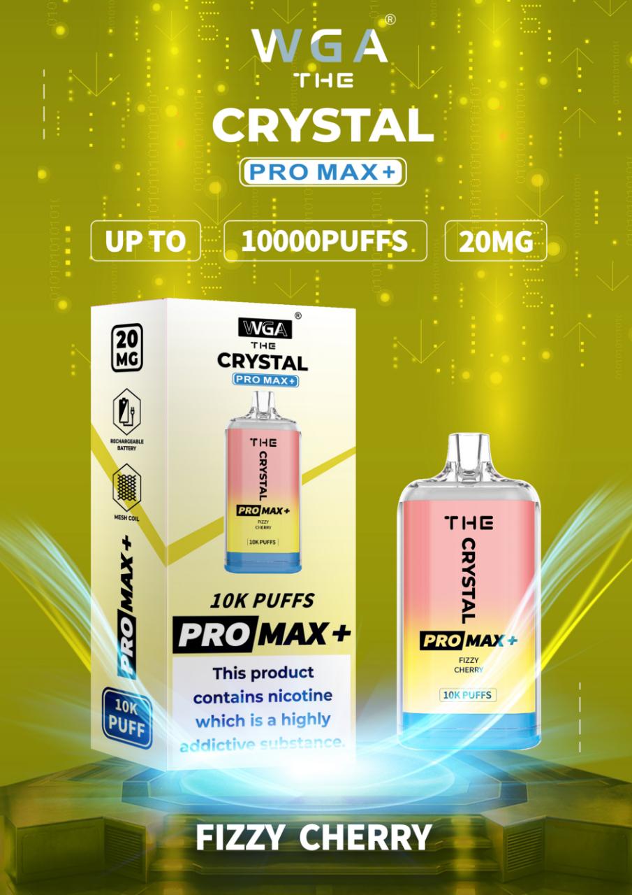 Crystal Pro Max + 10000 Puff Disposable Vape UK, having Fizzy cherry Flavour.