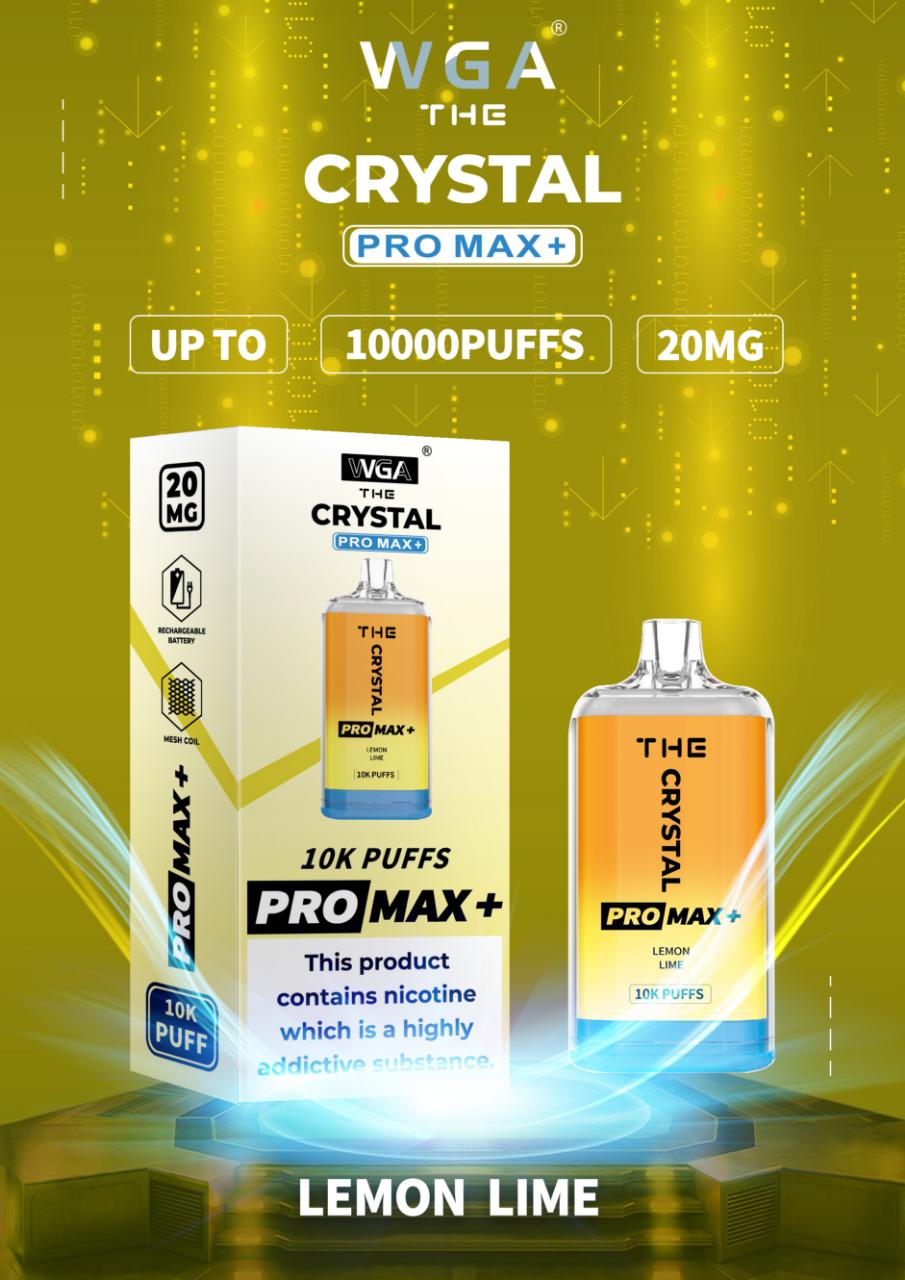 Crystal Pro Max + 10000 Puff Disposable Vape UK, having Lemon & Lime Flavour.