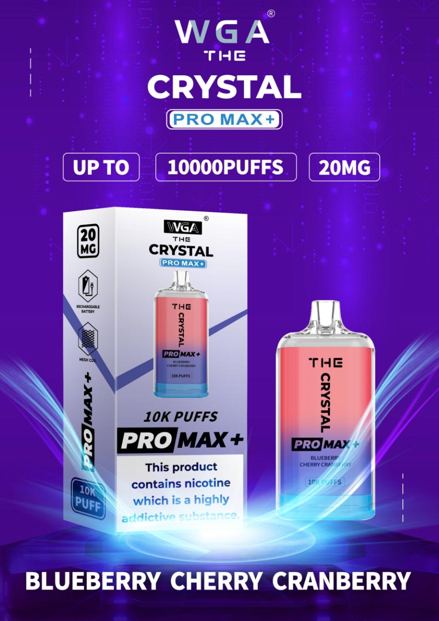 Crystal Pro Max + 10000 Puff Disposable Vape UK, having BlueBerry Cherry Cranberry Flavour.