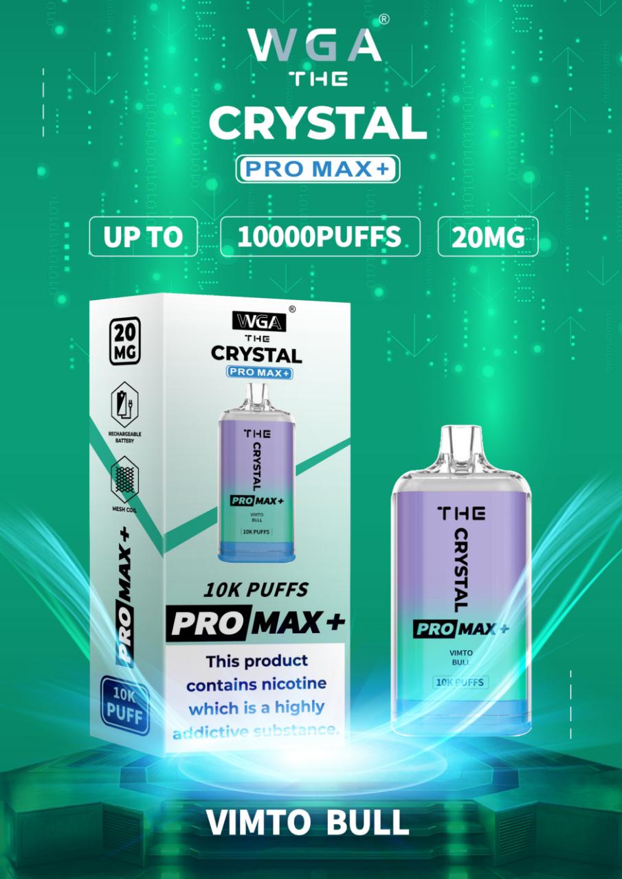 Crystal Pro Max + 10000 Puff Disposable Vape UK, having Vimto Flavour.