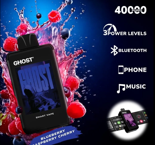 Ghost Smart Vape 40000 Puffs Disposable Vape UK, with  Purple colour and having Black mamba Flavour.