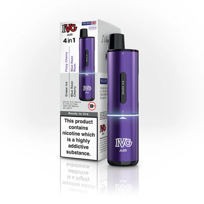 IVG Air 4-in-1 Purple Edition disposable vape in Purple colour with four flavours
