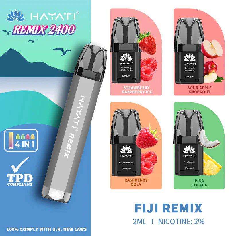 Hayati Remix 2400 Puffs 4 in 1 Disposable Vape Pod Kit (Pack of 5)