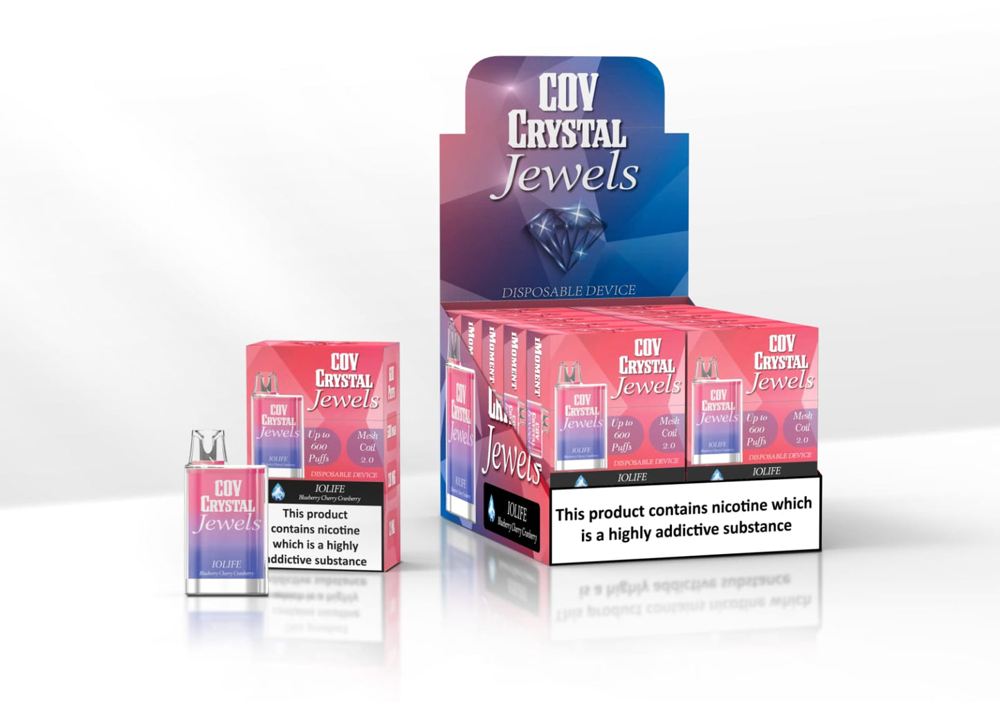 COV Crystal Jewels 600 Puff Disposable Vape Pod-Pack of 10