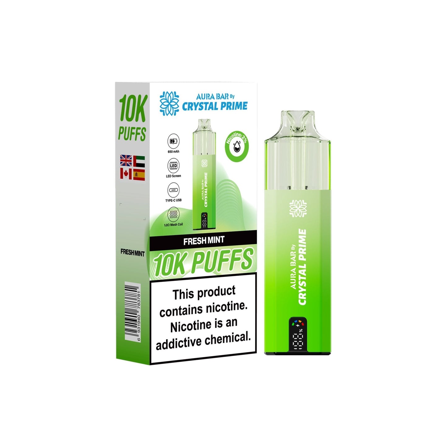 Crystal Prime 10000 Puffs Disposable Vape - PACK OF 5