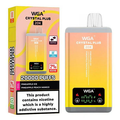 WGA Crystal Plus 20000 Disposable Vape 2-in-1 Rechargeable (Box of 10)