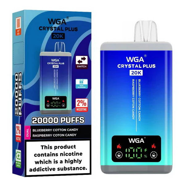 WGA Crystal Plus 20000 Disposable Vape 2-in-1 Rechargeable (Box of 10)