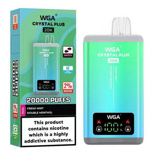 WGA Crystal Plus 20000 Disposable Vape 2-in-1 Rechargeable — Buy Online UK | Rapid Vapes