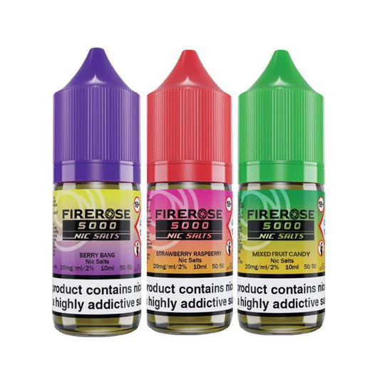 Firerose 5000 10ml Nic Salts E-liquids Box of 10