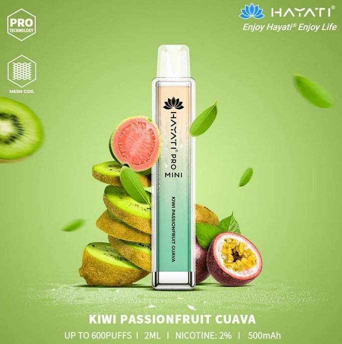 Hayati Crystal Mini Pro 600 Disposable Vape Puff Bar Pod Box of 10