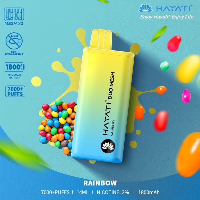 Hayati Duo Mesh 7000 Disposable Vape Puff Bar Pod Box of 10