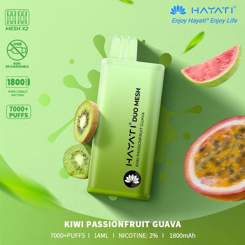 Hayati Duo Mesh 7000 Disposable Vape Puff Bar Pod Box of 10