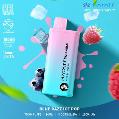 Hayati Duo Mesh 7000 Disposable Vape Puff Bar Pod Box of 10