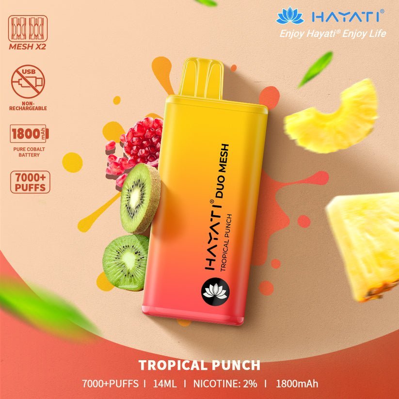 Hayati Duo Mesh 7000 Puffs Disposable Vape  (Buy 5 Boxes)