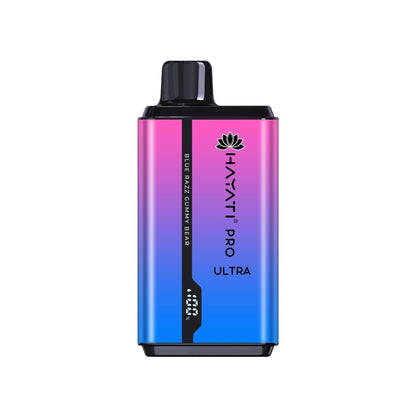A disposable vape pod kits by Hayati Pro Ultra,a blend of purple and blue colors, are designed for vaping.