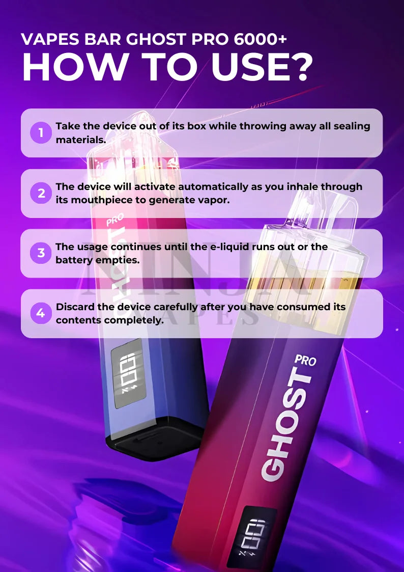 Vapes Bar Ghost Pro 6000+ Puffs Vape Kit
