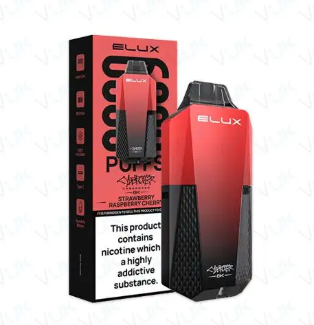 Elux Cyberover 6000 Puffs Disposable Vape UK, Having Strawberry Raspberry Cherry Flavour.