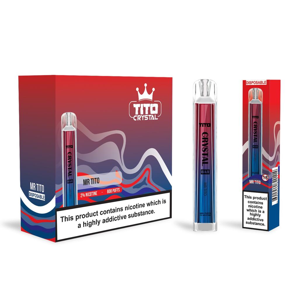 Tito Crystal 600 Disposable Vape Pod Box of 10