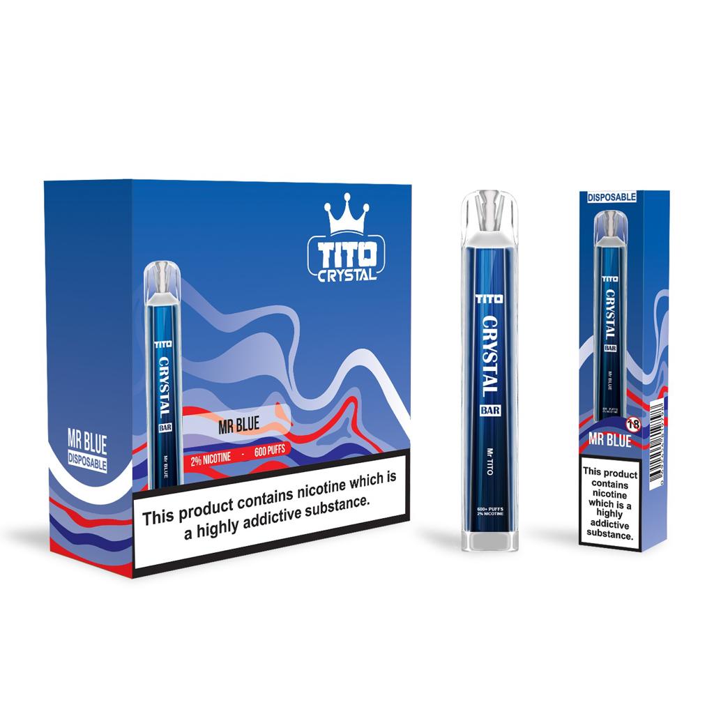 Tito Crystal 600 Disposable Vape Pod Box of 10