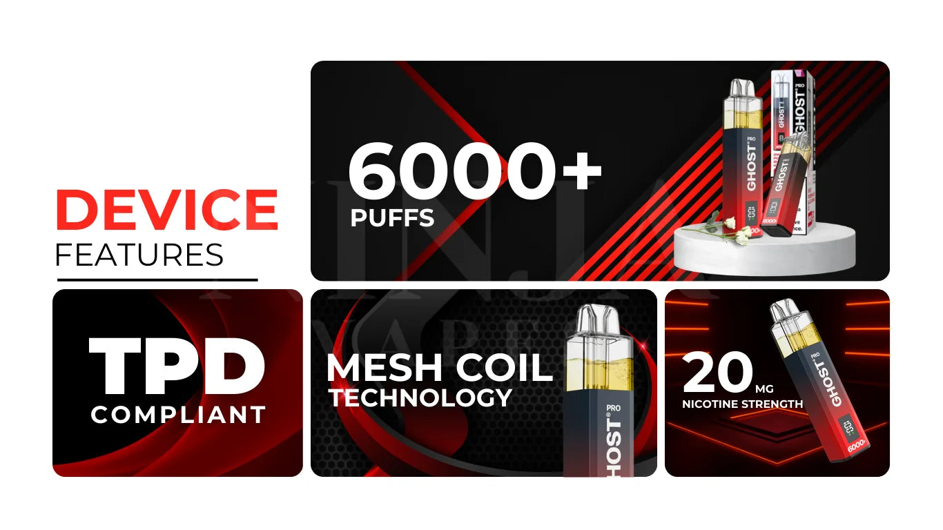 Vapes Bar Ghost Pro 6000+ Puffs Vape Kit