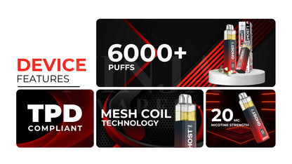 Vapes Bar Ghost Pro 6000+ Puffs Vape Kit