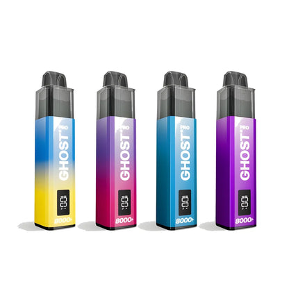 Box of 5 / Box of 10 Vapes Bar Ghost Pro 8000+ Puffs Prefilled Pod Kit